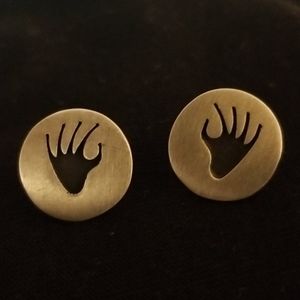 Hopi Bear Paw Overlay Earrings